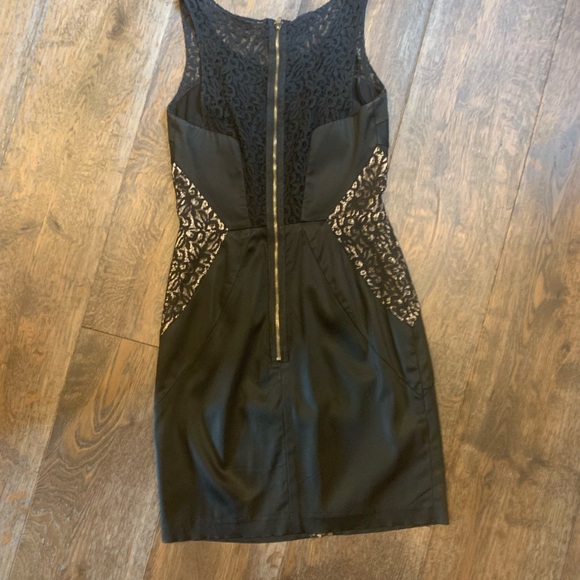 Jill Stuart Dress Black Satin & Lace LBD - Picture 4 of 10